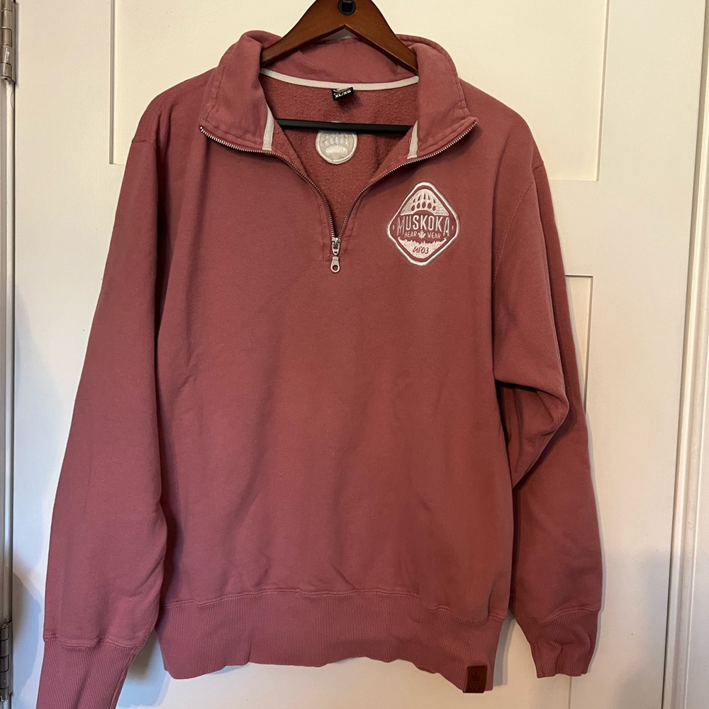 Half-Zip Pullover in Dusty Rose